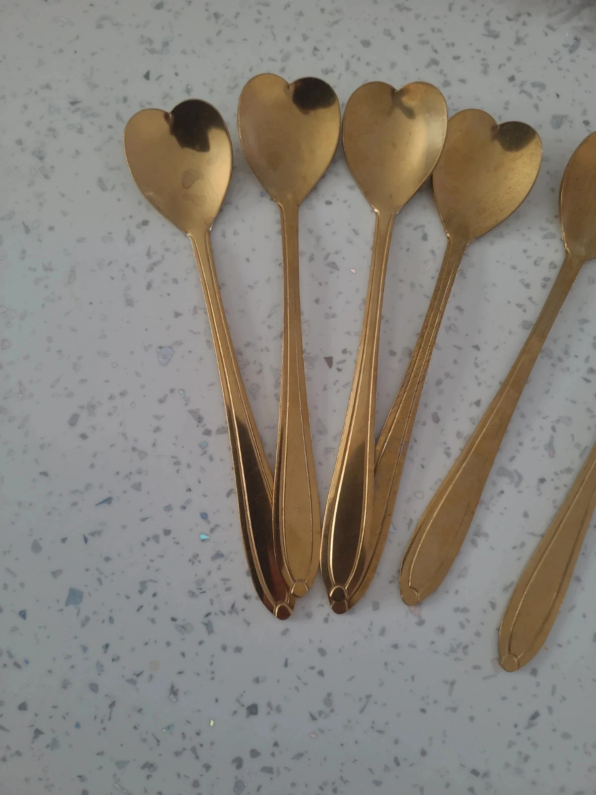 Lot of 6 golden metal coffee spoons. – photo 3